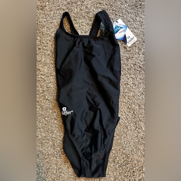 Kiefer Lycra Powerback Tank Swimsuit Black Size 32 NWT - Picture 1 of 5